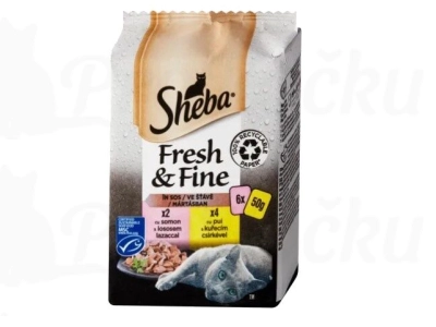 Sheba Fresh&Fine s lososem a kuřecím 6×50g