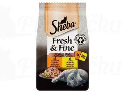 Sheba Fresh&Fine s kuřecím a krůtím 6×50g