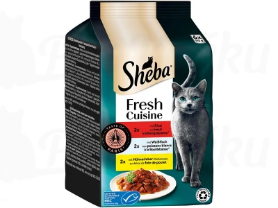 Sheba Fresh Cuisine - hovězí, bílá ryba a kuře 6x50 g