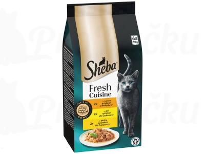Sheba kapsa Fresh Cuisine - kuřecí, krůtí a drůbežím 6x50g